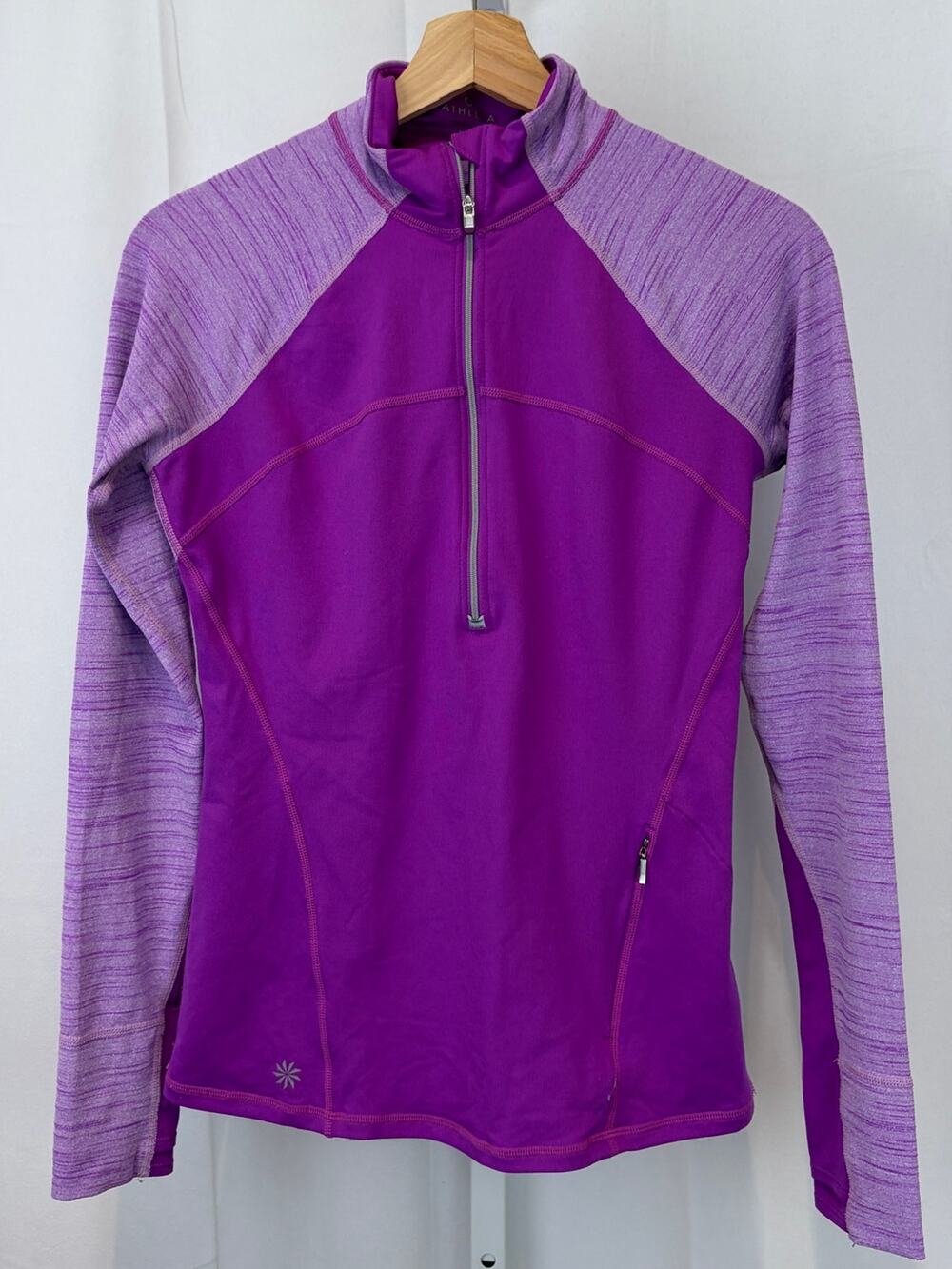 ATHLETA Running Wild Half Zip 2.0 152563 Pullover Long Sleeve Purple Size XS